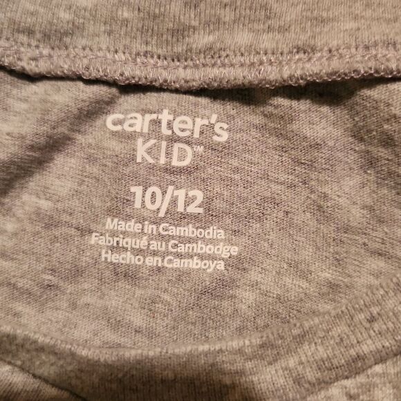 5/$15 Carter's Kid size 10/12 gray long sleeve tshirt "All I Need is Love & WiFi - Picture 2 of 6